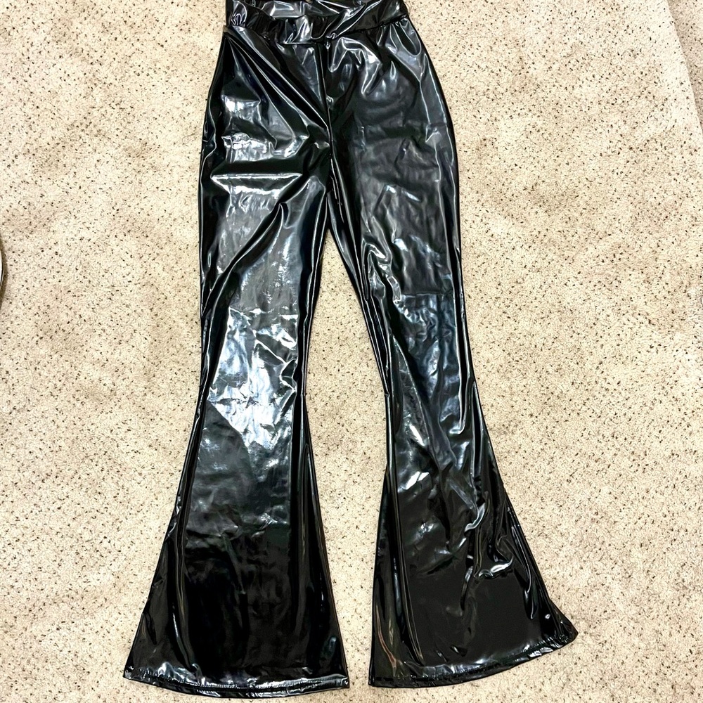 Flare bootcut vinyl legging pants NWT